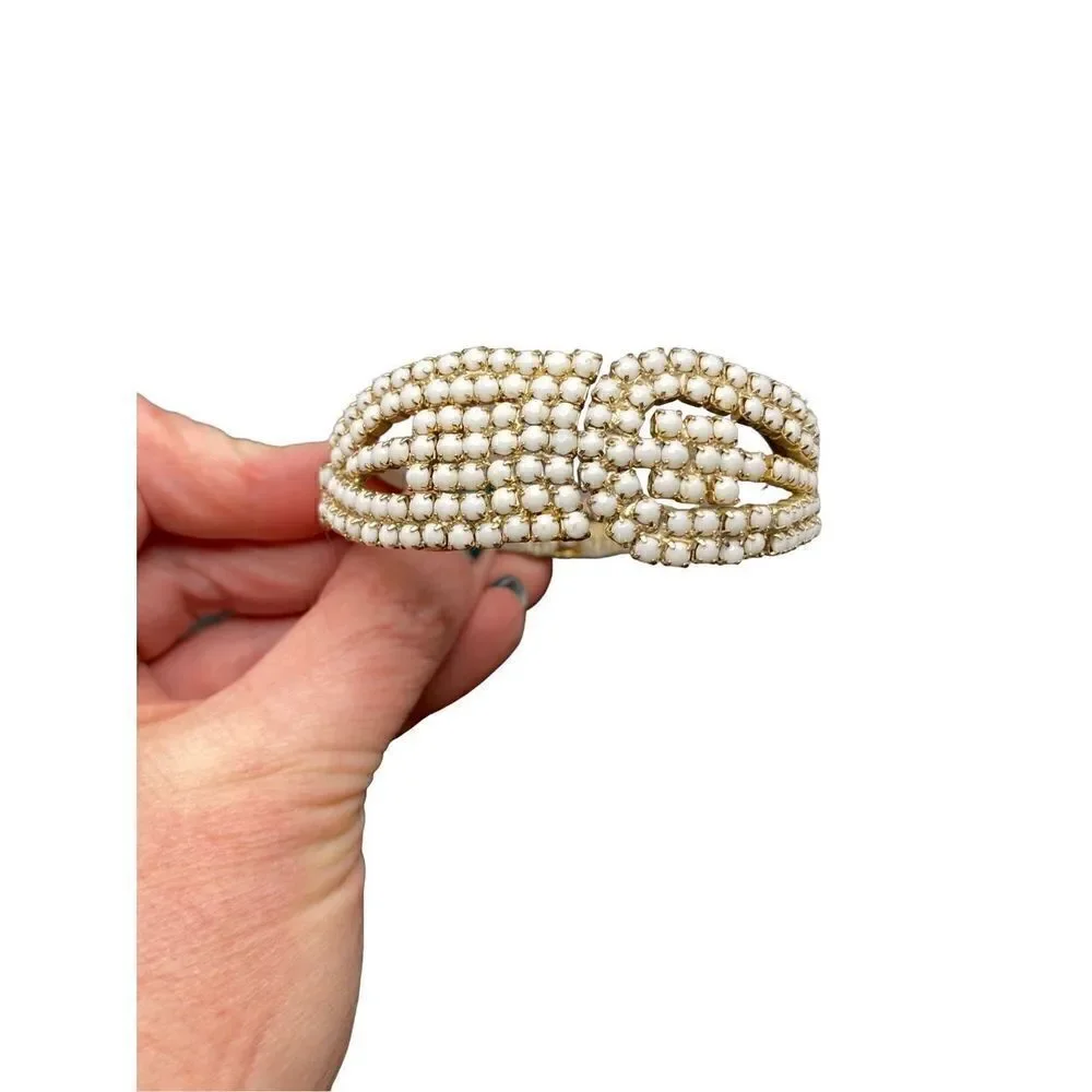 White enamel and gold vintage ring bracelet and berry grapes brooch